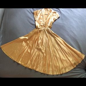 Vintage yellow dress - 1980s does the 1950s